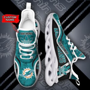 Miami Dolphins Personalized NFL Max Soul Sneaker Adidas Ver 1