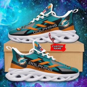 Miami Dolphins Personalized NFL Max Soul Sneaker Ver 1