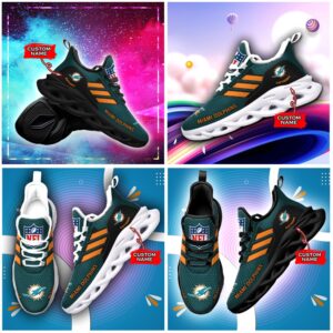 Miami Dolphins Personalized NFL Max Soul Sneaker for Fans