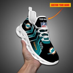 Miami Dolphins Personalized NFL Metal Style Design Max Soul Shoes