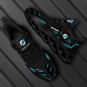 Miami Dolphins Personalized NFL Sport Black Max Soul Shoes