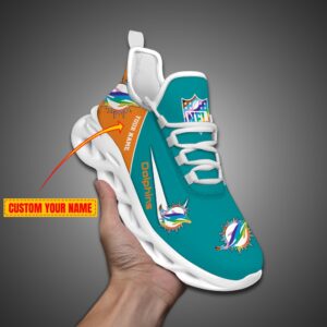 Miami Dolphins Personalized Pride Month Luxury NFL Max Soul Shoes Ver 2