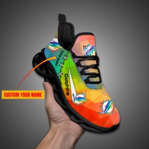 Miami Dolphins Personalized Pride Month Luxury NFL Max Soul Shoes v1