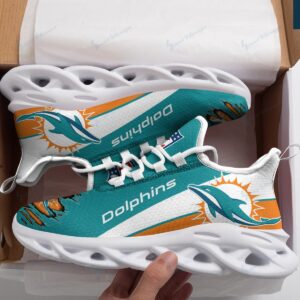 Miami Dolphins White Max Soul Shoes