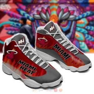 Miami Heat Nba Grey Red Air Jordan 13 Shoes
