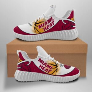 Miami Heat Unisex Sneakers New Sneakers Basketball Custom Shoes Miami Heat Yeezy Boost