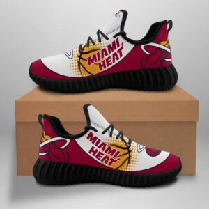Miami Heat Unisex Sneakers New Sneakers Basketball Custom Shoes Miami Heat Yeezy Boost