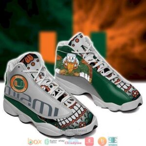 Miami Hurricanes Football Ncaa Teams Air Jordan 13 Sneaker Shoes