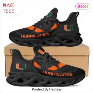 Miami Hurricanes NCAA Black Mix Orange Max Soul Shoes