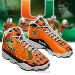 Miami Hurricanes Ncaa Orange Air Jordan 13 Shoes