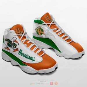 Miami Hurricanes Ncaa Orange White Air Jordan 13 Shoes