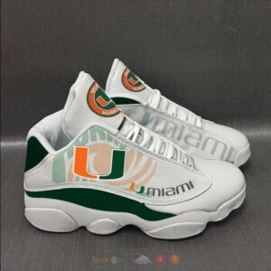 Miami Hurricanes Ncaa White Air Jordan 13 Shoes