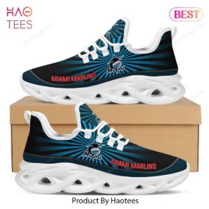 Miami Marlins MLB Light Flashes Design Blue Max Soul Shoes