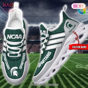 Michigan State Spartans Personalized Green Mix White Max Soul Shoes