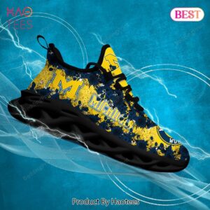 Michigan Wolverines NCAA Blue Mix Gold Max Soul Shoes for Fans