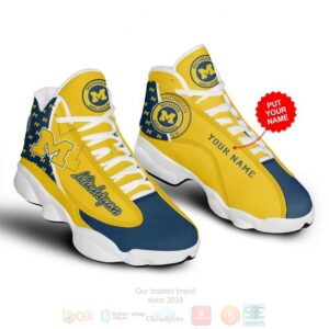 Michigan Wolverines Nfl Custom Name Air Jordan 13 Shoes