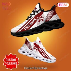 Mississippi State Bulldogs NCAA Personalized Red White Max Soul Shoes