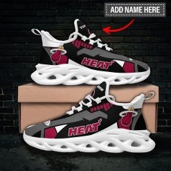 NBA Miami Heat Custom Name Black Grey Max Soul Shoes