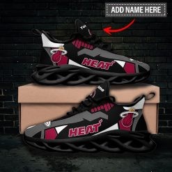 NBA Miami Heat Custom Name Black Grey Max Soul Shoes
