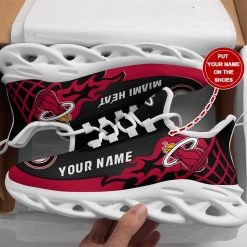 NBA Miami Heat Custom Name Black Red Max Soul Shoes