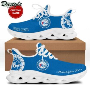 NBA Philadelphia 76ers Custom Name Blue Max Soul Shoes