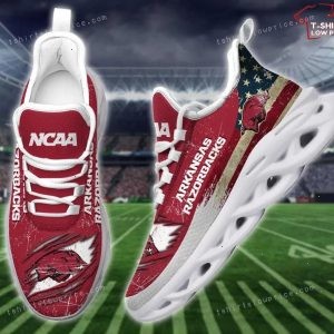 NCAA Arkansas Razorbacks American Flag Max Soul Shoes Running Sneakers