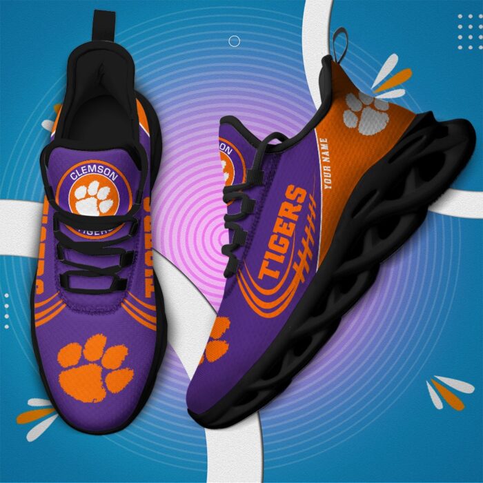NCAA Clemson Tigers Max Soul Sneaker Custom Name 05 M12