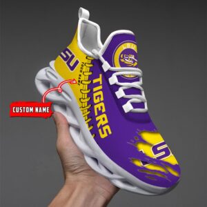 NCAA Custom name 13 LSU Tigers Personalized Max Soul Shoes