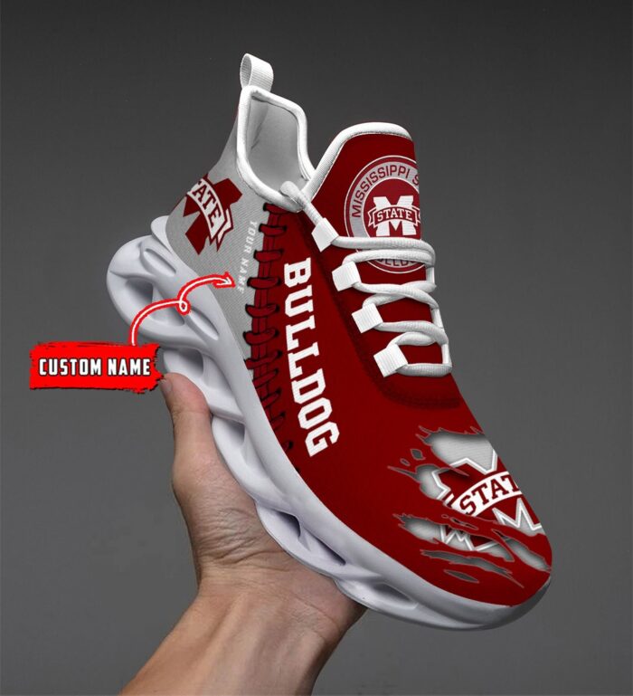 NCAA Custom name 16 Mississippi State Bulldogs Personalized Max Soul Shoes