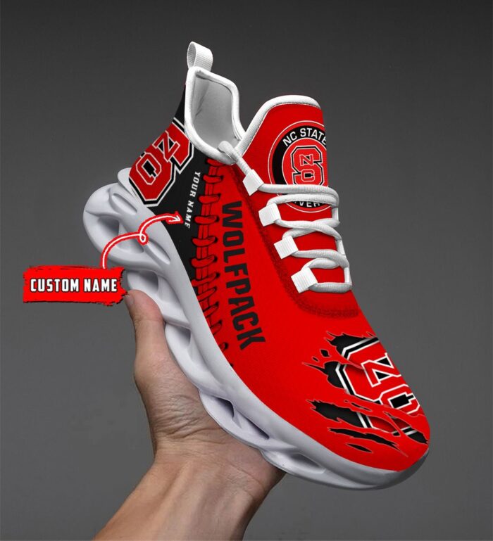 NCAA Custom name 18 NC State Wolfpack Personalized Max Soul Shoes