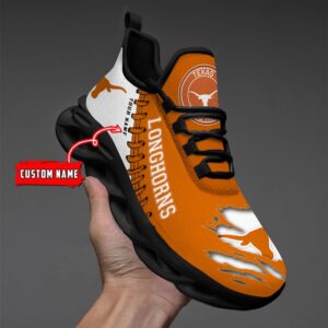 NCAA Custom name 32 Texas Longhorns Personalized Max Soul Shoes