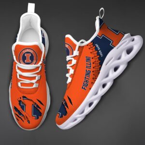 NCAA Custom name 54 Illinois Fighting Illini Personalized Max Soul Shoes