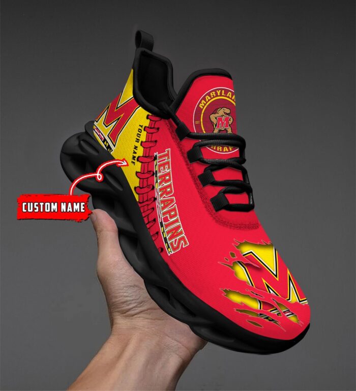 NCAA Custom name 56 Maryland Terrapins Personalized Max Soul Shoes