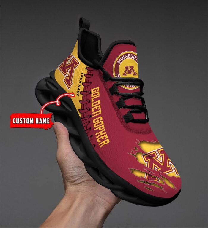 NCAA Custom name 57 Minnesota Golden Gophers Personalized Max Soul Shoes