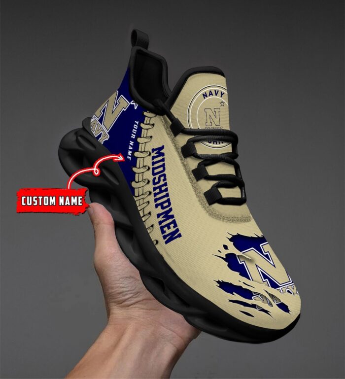 NCAA Custom name 59 Navy Midshipmen Personalized Max Soul Shoes