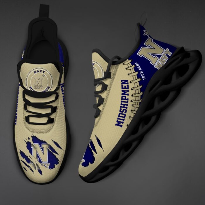 NCAA Custom name 59 Navy Midshipmen Personalized Max Soul Shoes