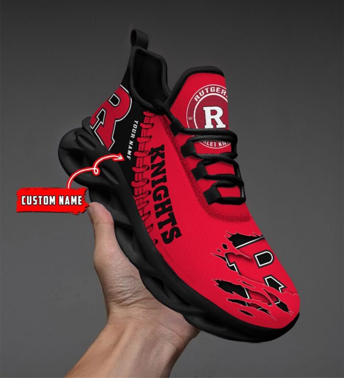 NCAA Custom name 62 Rutgers Scarlet Knights Personalized Max Soul Shoes