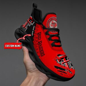 NCAA Custom name 69 Texas Tech Red Raiders Personalized Max Soul Shoes
