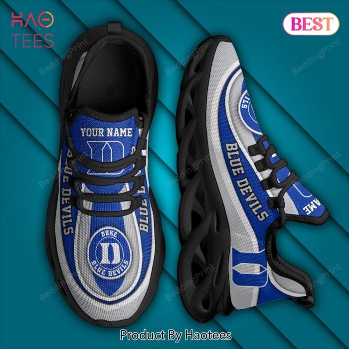 NCAA Duke Blue Devils Personalized Blue Mix Grey Max Soul Shoes