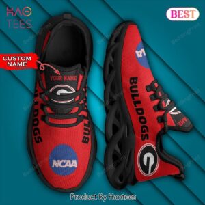 NCAA Georgia Bulldogs Personalized Orange Color Max Soul Shoes