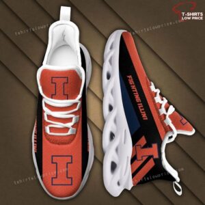 NCAA Illinois Fighting Illini Orange Black Max Soul Shoes Running Sneakers
