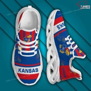NCAA Kansas Jayhawks Blue Red Max Soul Sneakers Running Shoes