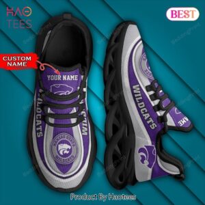 NCAA Kansas State Wildcats Personalized Grey Mix Violet Max Soul Shoes