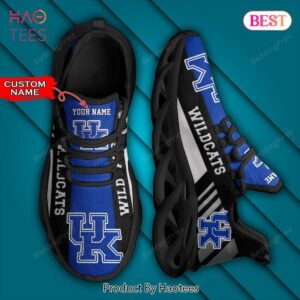 NCAA Kentucky Wildcats Personalized Black Blue Color Max Soul Shoes