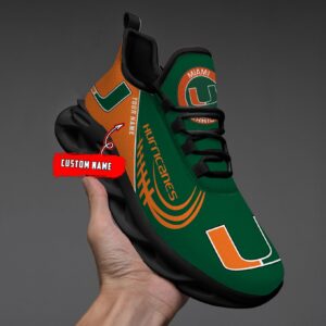 NCAA Miami Hurricanes Max Soul Sneaker Custom Name 05 M12