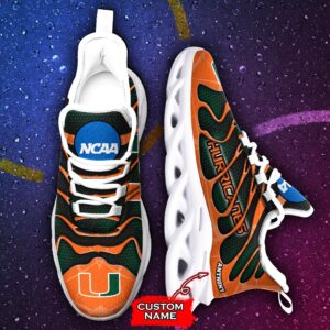 NCAA Miami Hurricanes Max Soul Sneaker Custom Name 48 M1