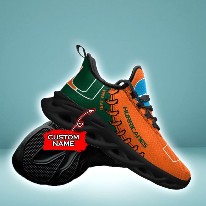 NCAA Miami Hurricanes Max Soul Sneaker Custom Name 85TK16