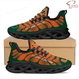 NCAA Miami Hurricanes Orange Green Max Soul Shoes Running Sneakers