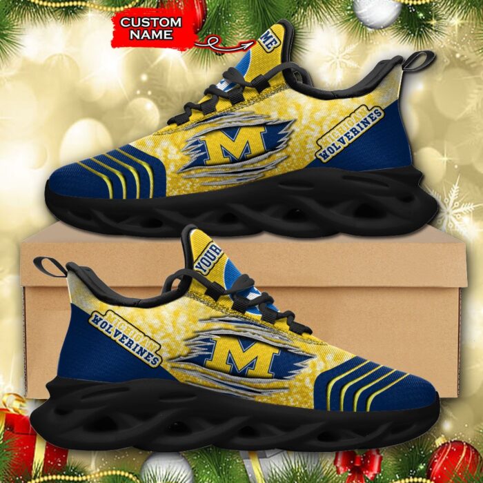 NCAA Michigan Wolverines Max Soul Sneaker Custom Name 66 M12RTT6994