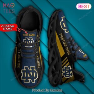 NCAA Notre Dame Fighting Irish Personalized Black Blue Max Soul Shoes